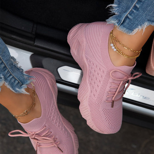 Damen Atmungsaktive Sportschuhe mit elastischem Obermaterial und rutschfester Sohle EB