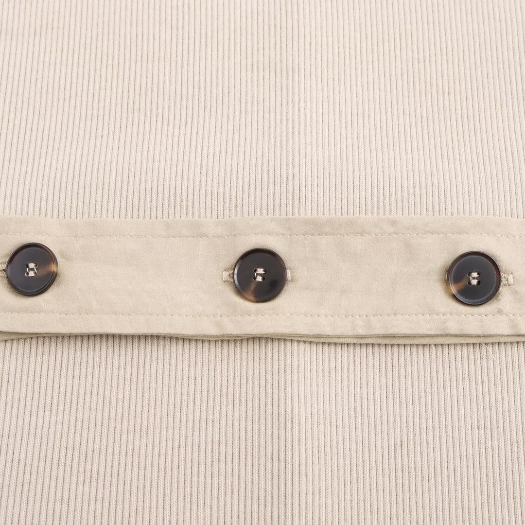 Damen Langarm-Kleid mit dekorativem Gürtel und Schulterdetails EB