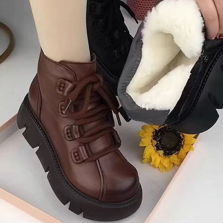 Damen Modische Winterstiefel mit flauschigem Innenfutter und rutschfester Sohle EB