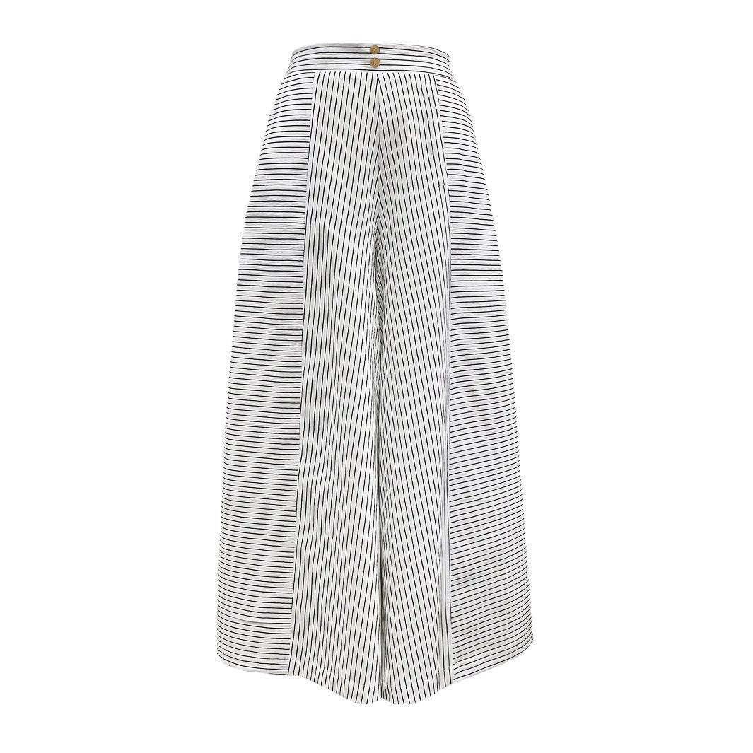 Damen Hochtaillierte Culotte mit Streifen EB