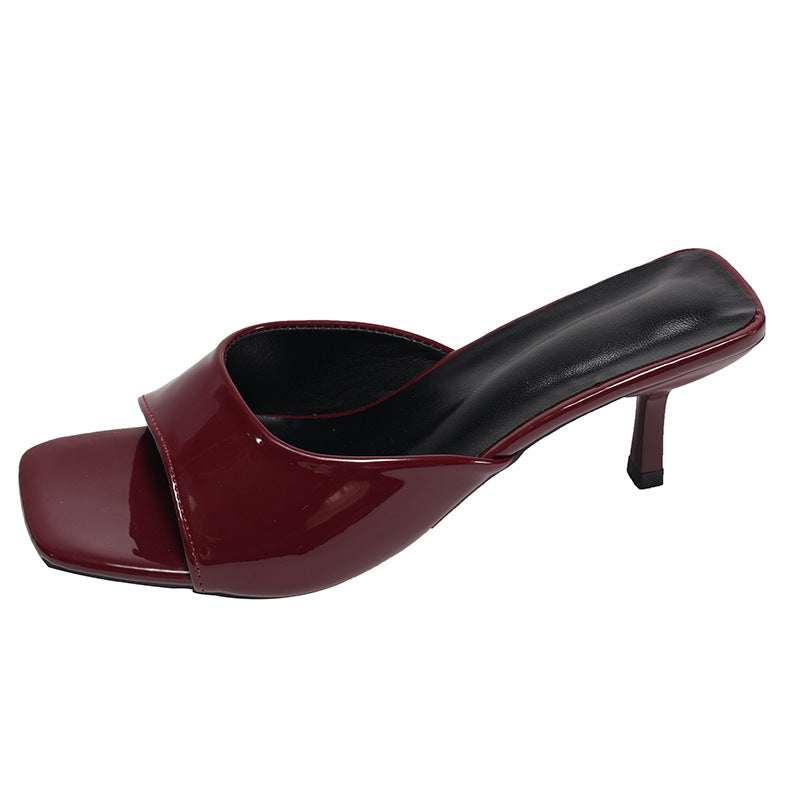Damen Chic Offene Mules mit quadratischer Zehenpartie und elegantem Absatz EB