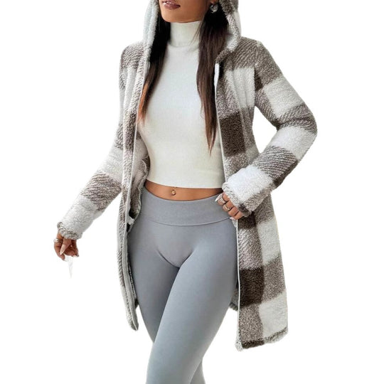Damen Leopardenmuster Plüschjacke EB