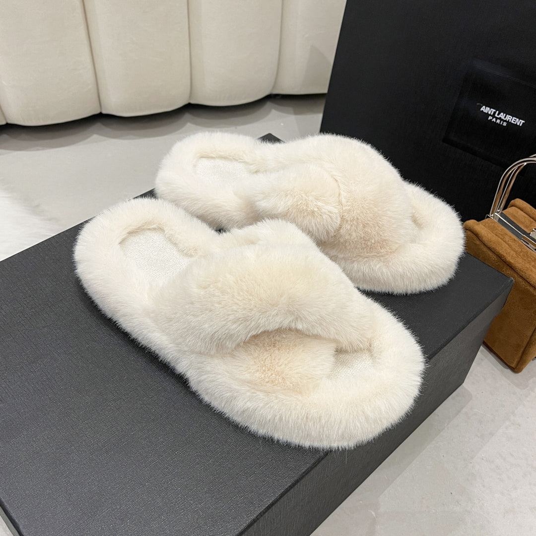 Damen Flauschige Hausschuhe mit kuscheligem Innenfutter EB