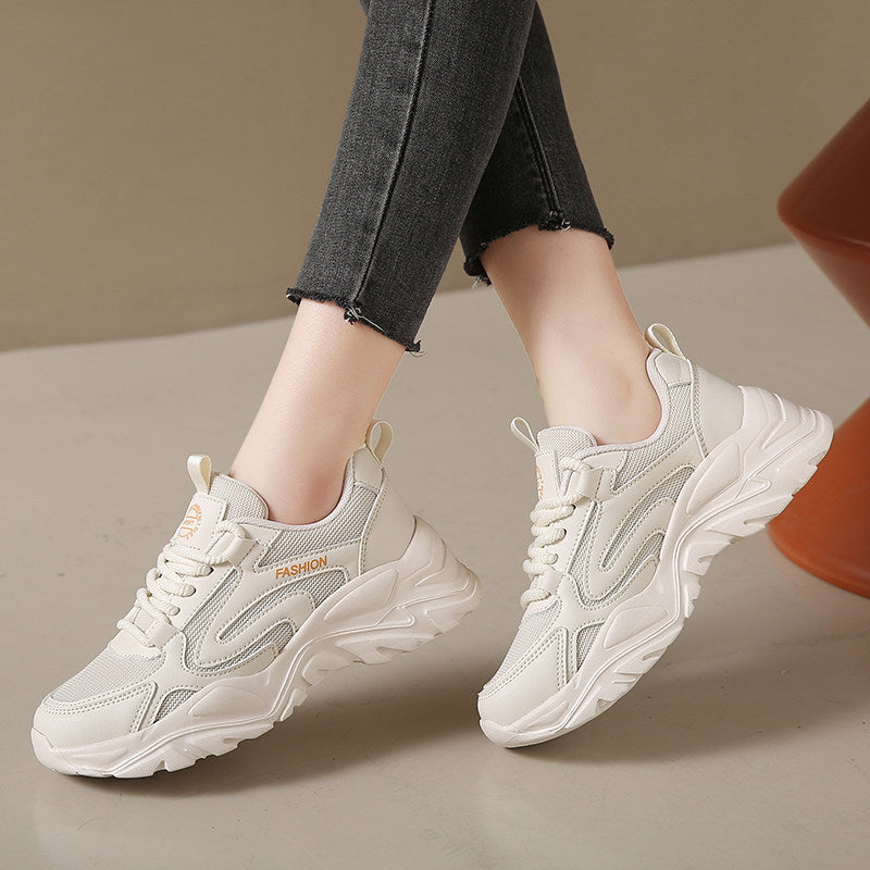 Damenmodische Sport-Sneaker mit atmungsaktiver Mesh-Oberfläche und stoßdämpfender Sohle EB