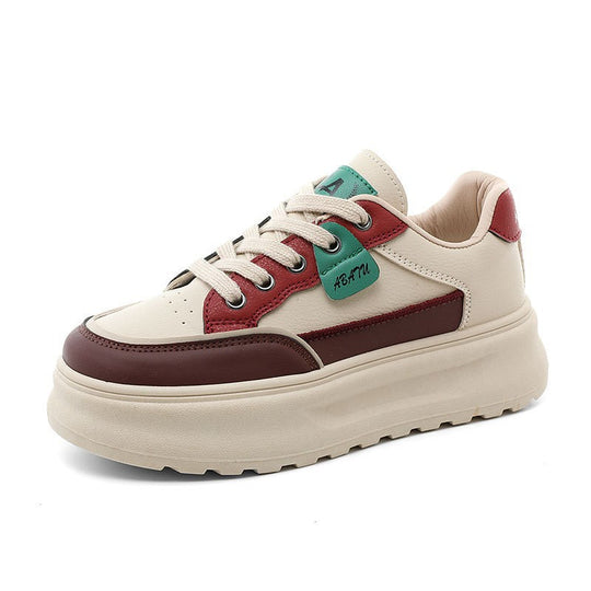 Damen modische Plateau Sneakers mit robusten Kontrasteinsätzen und komfortabler Dämpfung EB