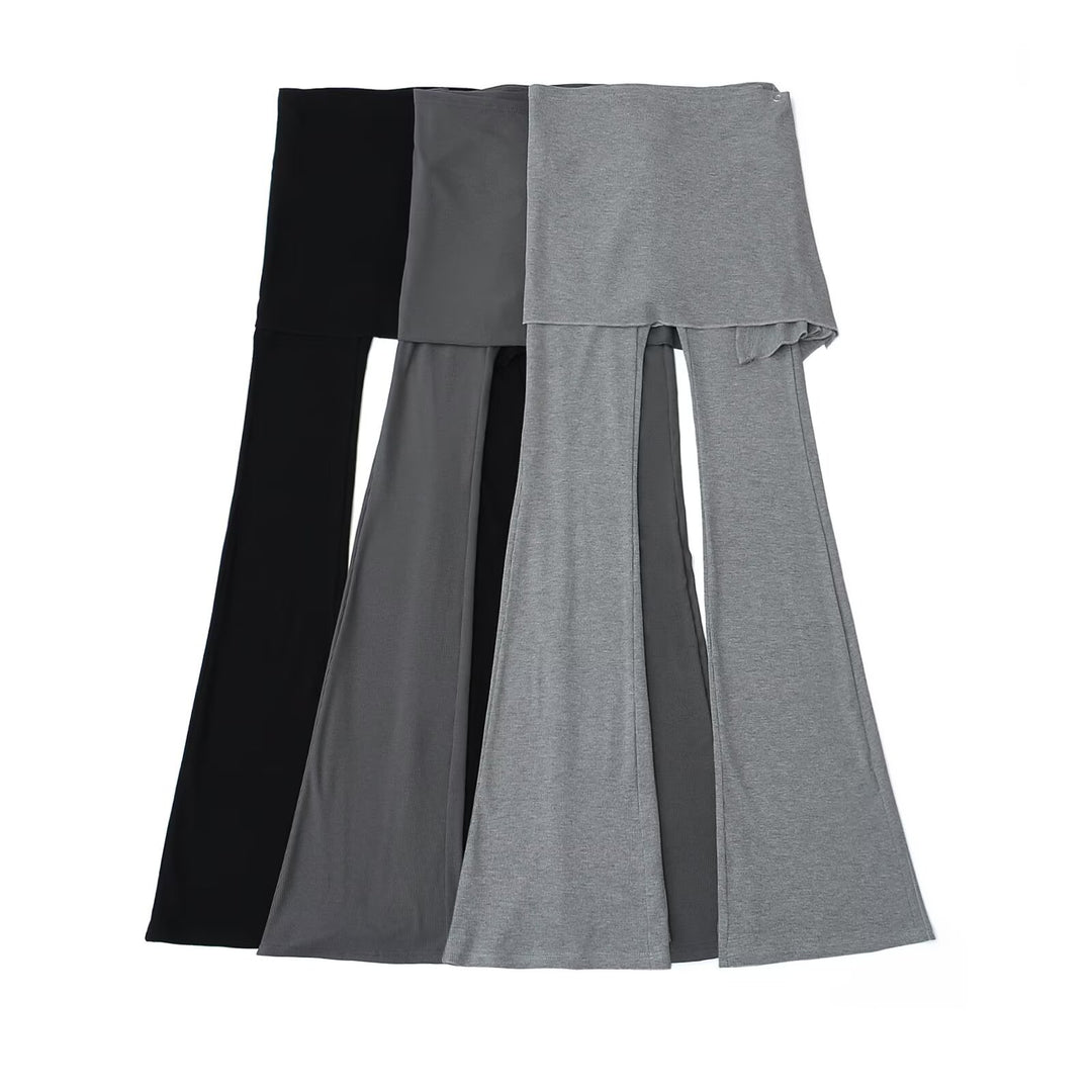 Damen Flared Pants mit asymmetrischem Überwurf EB