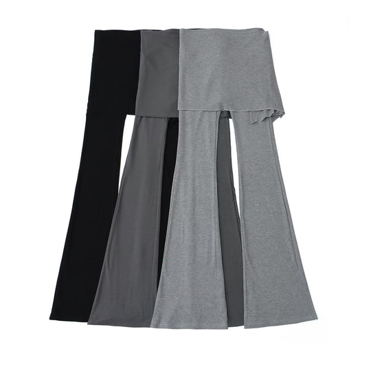 Damen Flared Pants mit asymmetrischem Überwurf EB