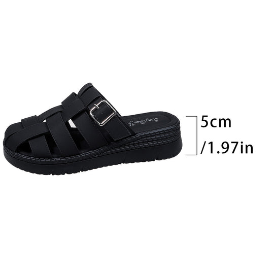 Damen Komfortable Schlüpfsandalen mit verstellbarem Riemen und ergonomischem Fußbett EB