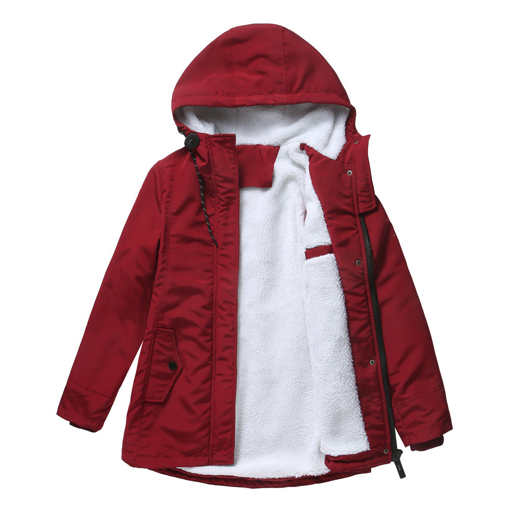 Damen nan gefütterte Winterparka mit Teddyfleece Innenfutter und Kapuze EB