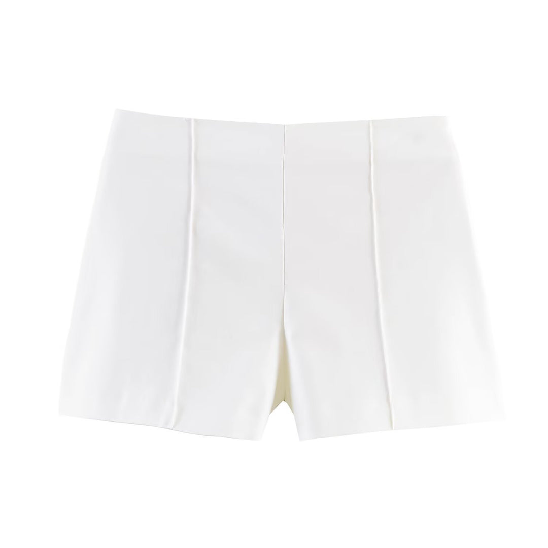 Damen Shorts im eleganten Schnitt mit hoher Taille und dekorativen Falten EB