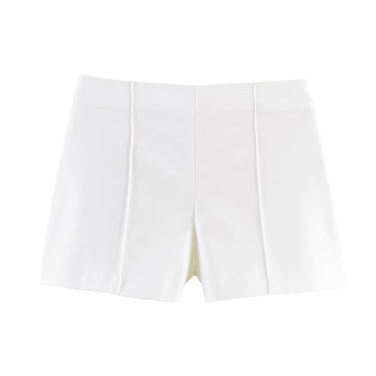Damen Shorts im eleganten Schnitt mit hoher Taille und dekorativen Falten EB