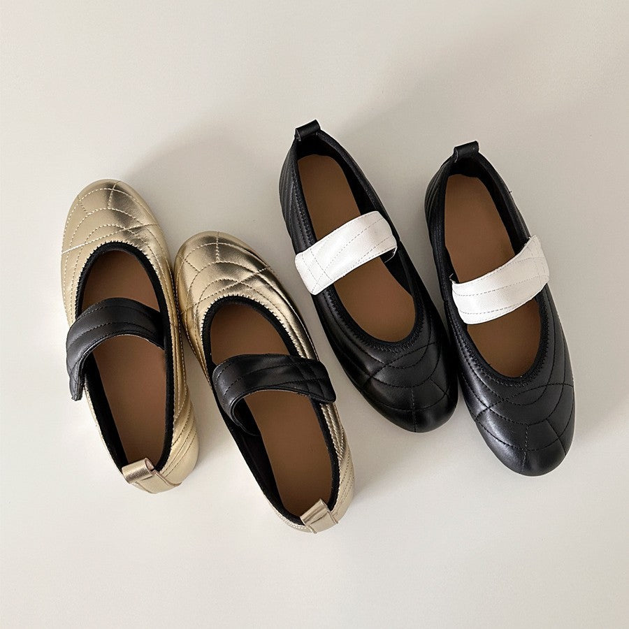Damen Ballerina mit innovative Riemenverzierung und komfortablem Fußbett EB
