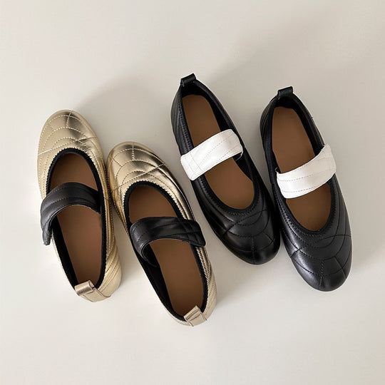 Damen Ballerina mit innovative Riemenverzierung und komfortablem Fußbett EB