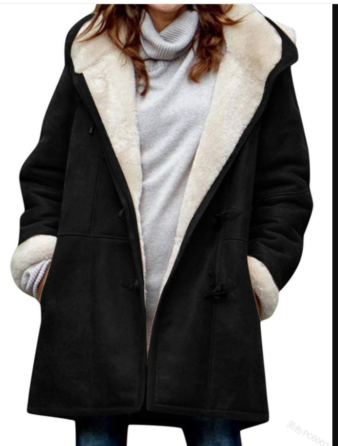 EB | Damen Vintage Winterjacke mit warmer Fütterung und Schnallen