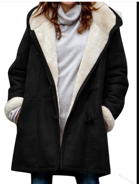 EB | Damen Vintage Winterjacke mit warmer Fütterung und Schnallen