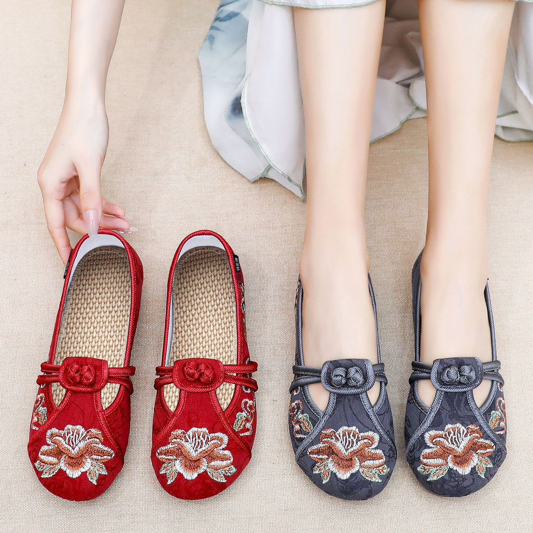 Damen Elegante und handbestickte Gastronomie-Ballerinas EB