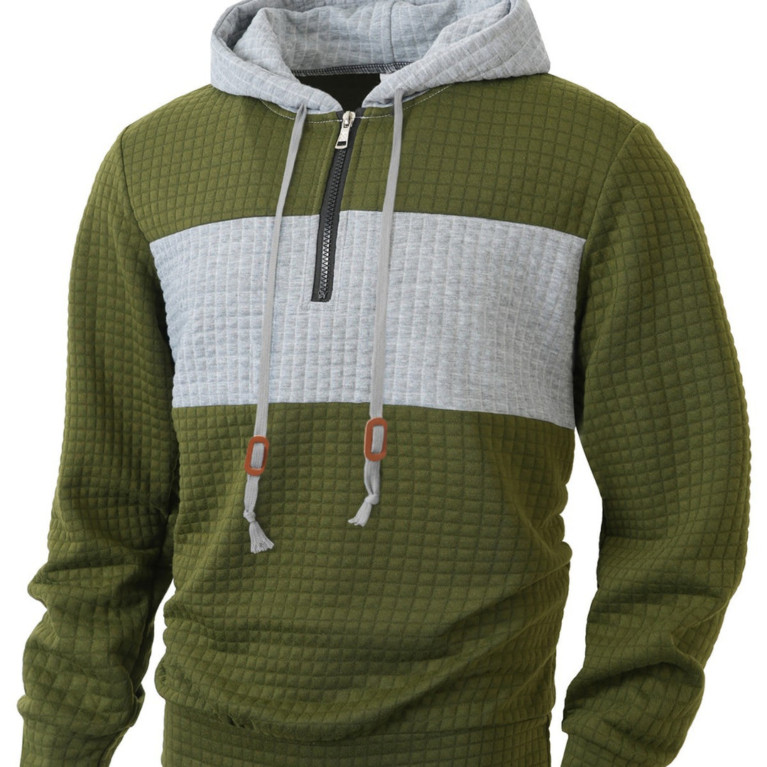 Herren Hoodie mit 1/4-Reißverschluss und strukturiertem Design EB