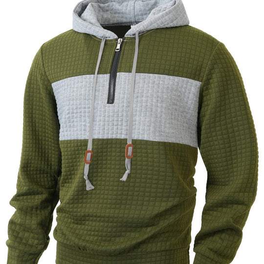 Herren Hoodie mit 1/4-Reißverschluss und strukturiertem Design EB