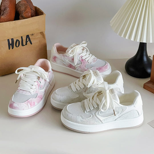 Damen Trendige Sneakers mit luftiger Mesh-Oberfläche und elastischem Schnürsystem EB