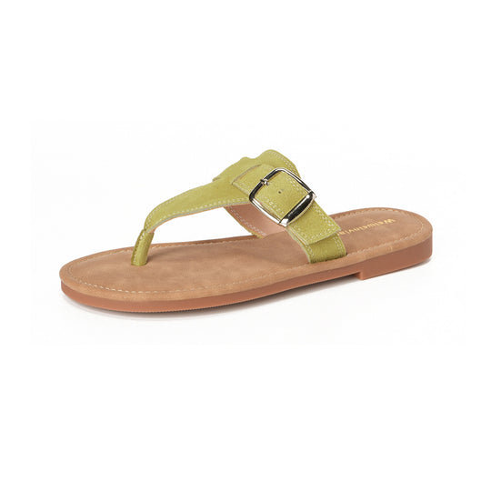 Damen Flip-Flops mit modischem Riemen und Schnallenakzent EB