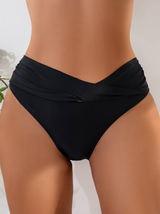 Damen Hochgeschnittene Rüschen-Bikinihose EB