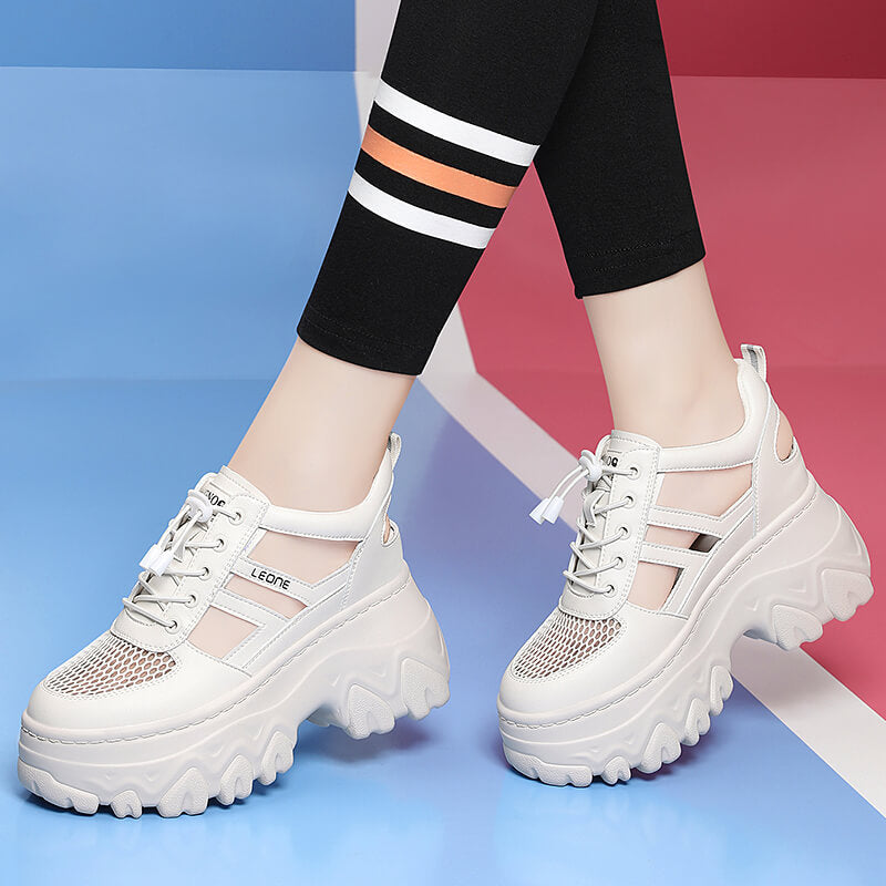 Damen trendige Plateau-Sneaker EB