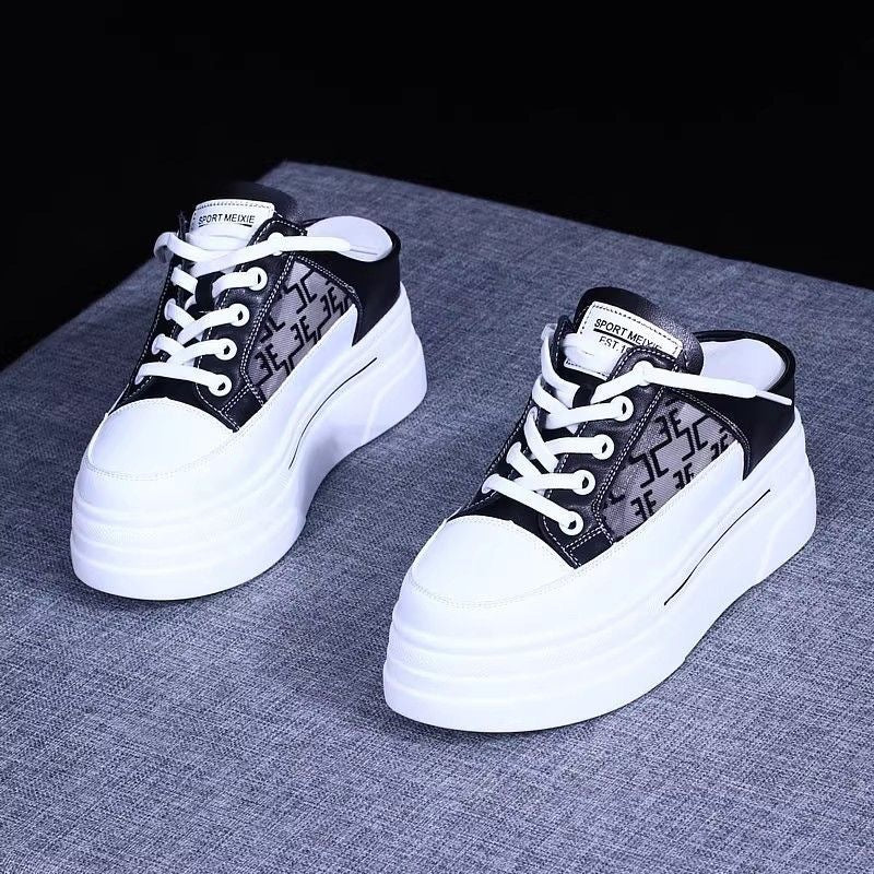 Damen Plateau Sneakers mit modischem Slingback-Design und atmungsaktiver Obermaterial EB