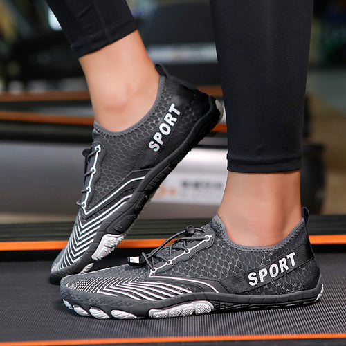 Damen Sportliche Aquaschuhe mit hoch atmungsaktivem Obermaterial und elastischer Schnürung EB