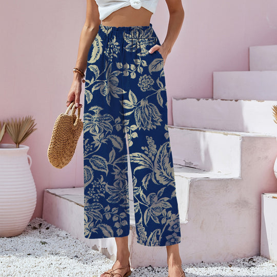 Damen Stylische, weite Blumenhose EB