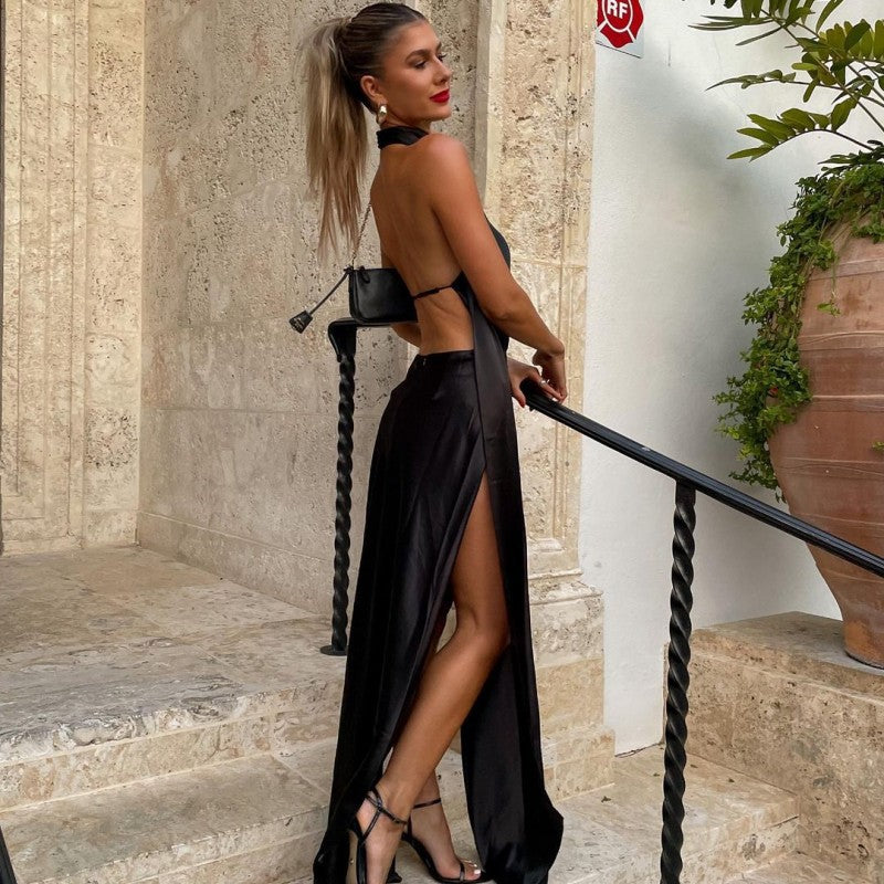 Damen Elegantes Wickelkleid mit tiefem Schlitz und raffiniertem Schnitt EB