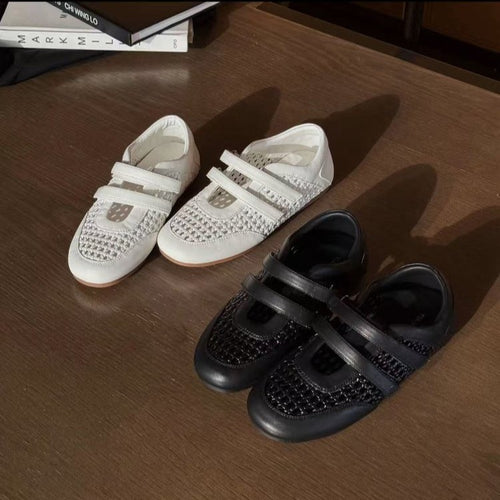 Damen Bequeme und stylische Freizeit-Ballerinas mit verstellbarem Riemchen EB
