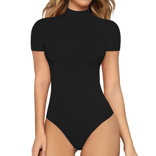 Damen Body mit kurzem Ärmel und hohem Kragen EB