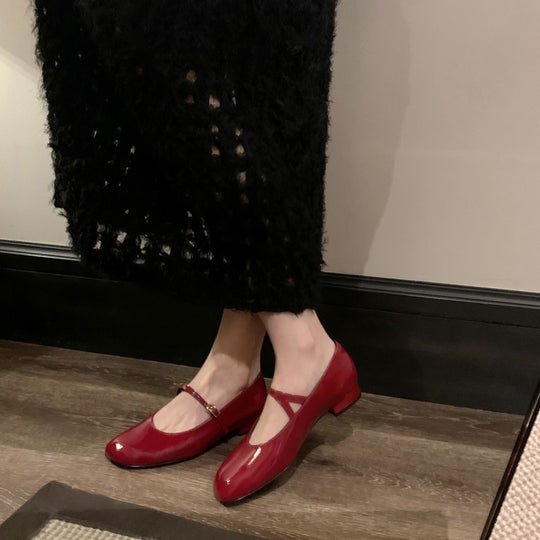 Damen Elegante und klassisch-schicke Ballerinas mit Schnalle EB