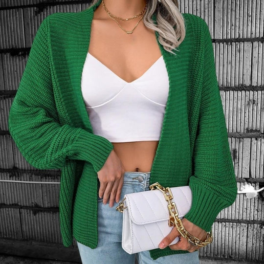 Damen Grobstrickjacke mit markantem Rippenmuster und lässigem Schnitt EB