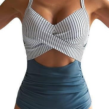 Damen Cut-Out Badeanzug mit Kreuzgurt EB