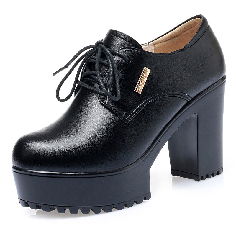 Damen elegante Schnürschuhe mit bequemen Blockabsatz und stylishem Design EB