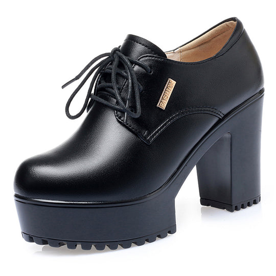 Damen elegante Schnürschuhe mit bequemen Blockabsatz und stylishem Design EB