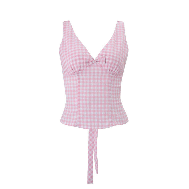 Damen V-Ausschnitt Top mit Rüschen-Detail EB