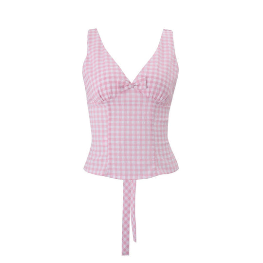 Damen V-Ausschnitt Top mit Rüschen-Detail EB