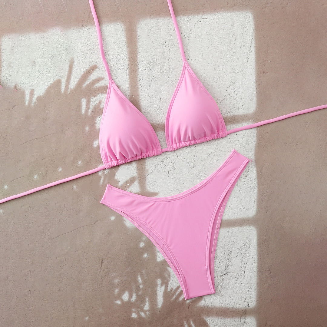 Damen Bikini-Set mit verstellbarem Triangel-Oberteil und hoch geschnittenen Bottoms EB