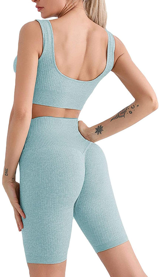 Damen Sportliches Wellness-Set mit Crop Top und Radlerhose EB