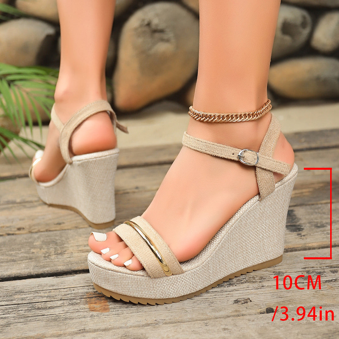 Damen Wedge-Sandalen mit modischen Riemen und komfortabler Sohle EB