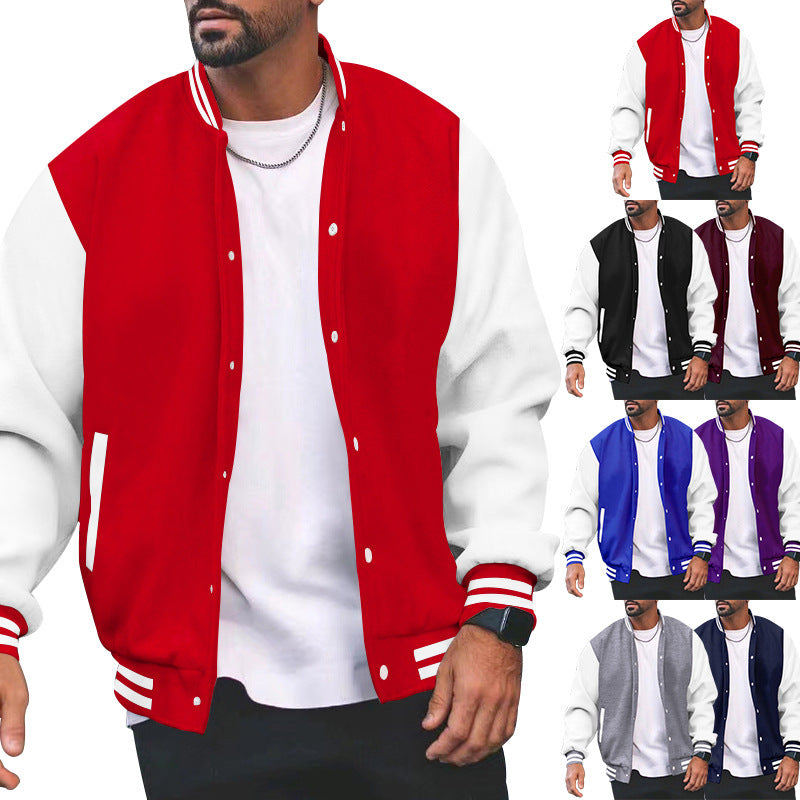 Herren varsity Jacke mit sportlichem Design und funktionalen Taschen EB