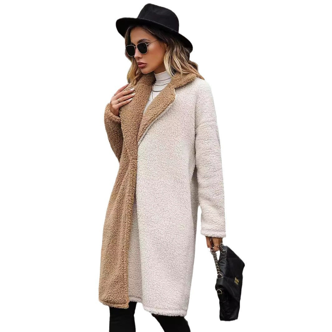 Damen Teddyfell-Mantel mit schickem Oversized-Schnitt EB