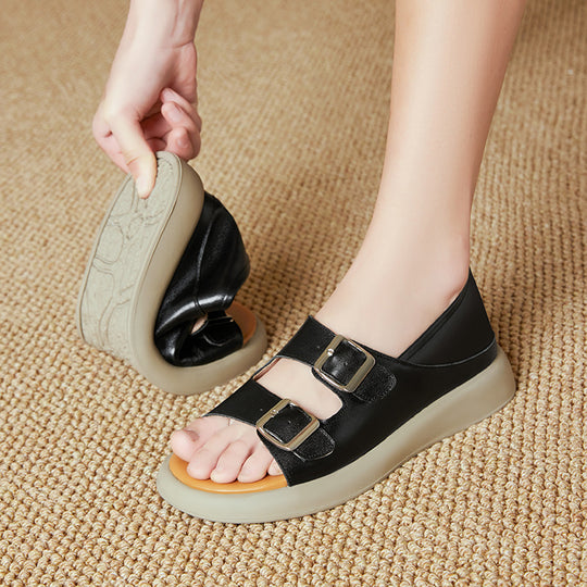 Damen Komfortable Clogs mit doppeltem Schnallenverschluss EB