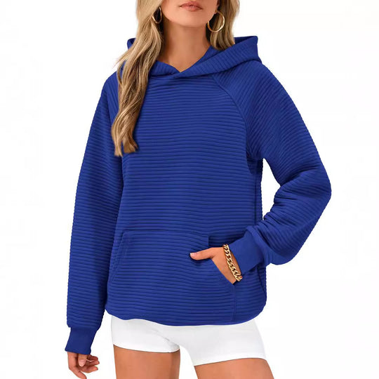 Damen modischer Kapuzenpullover mit strukturiertem Oberflächenmuster EB