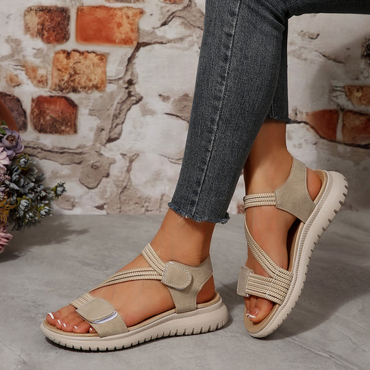 Damen Sportliche Sandalen mit verstellbaren Riemen und ergonomischem Fußbett EB