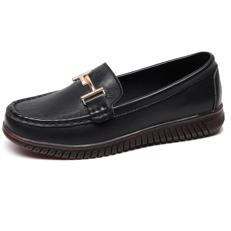 Damen Elegante Mokassins mit modischen Schnallendetails und bequemer Sohle EB