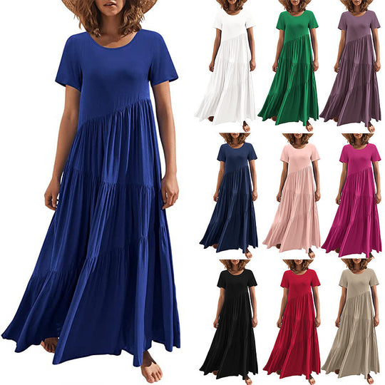Damen Maxikleid mit lässiger Passform und fließendem Saum EB