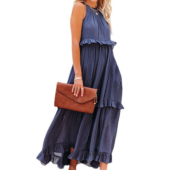 Damen Maxikleid mit voluminösem Rock EB